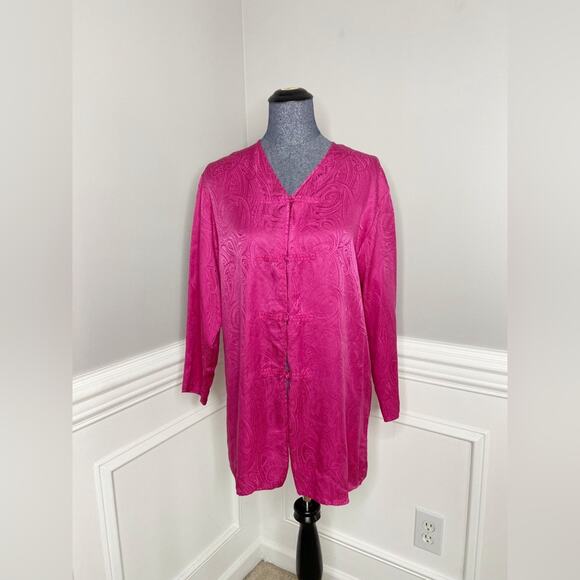 Victoria’s Secret Pink Paisley Silk Oversized Sleep Shirt Size Small - Picture 1 of 4
